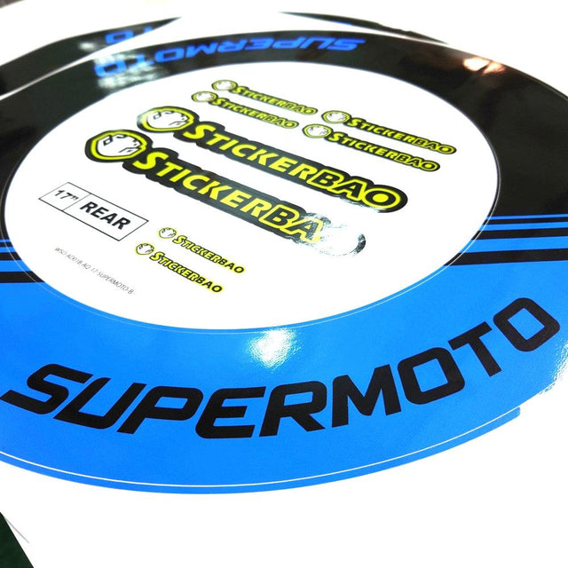 Suzuki DR | 17 inch Rim Wheel Stickers AD01B SUPERMOTO 3 Stripes Whole Rim Decal | For Suzuki DR-Z 400SM RMZ450 - StickerBao Wheel Sticker Store