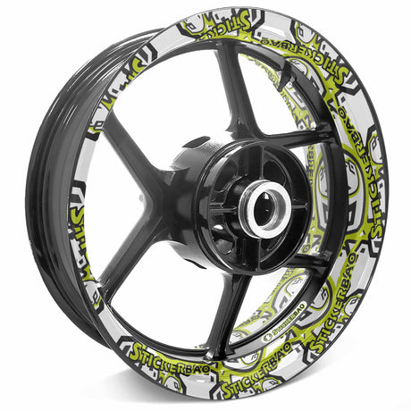 Street bike stickers 12-19 inch Rim Wheel Stickers Customized Pattern Whole Rim Decal