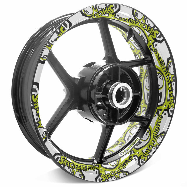 Street bike stickers 12-19 inch Rim Wheel Stickers Customized Pattern Whole Rim Decal