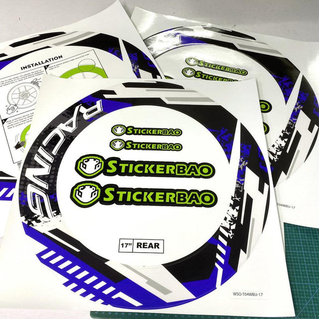 17 inch Rim Wheel Stickers T04W Whole Rim Decal | For Aprilia RS125 REPLICA RSV4 RR RF - StickerBao Wheel Sticker Store