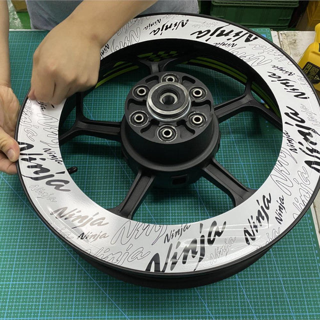 For Kawasaki Ninja Logo 400 250R 650 1000 17 inch Rim Wheel Stickers TA001 Whole Rim Decal - StickerBao Wheel Sticker Store