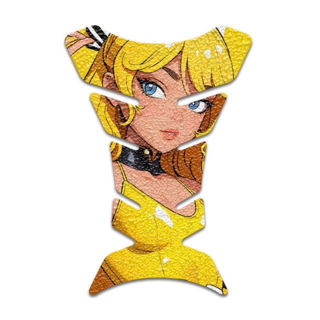 Motorcycle Tank Protectors Tank Pad Gas Anti Slip Pattern Fish Bone Vintage Wave - StickerBao Wheel Sticker Store