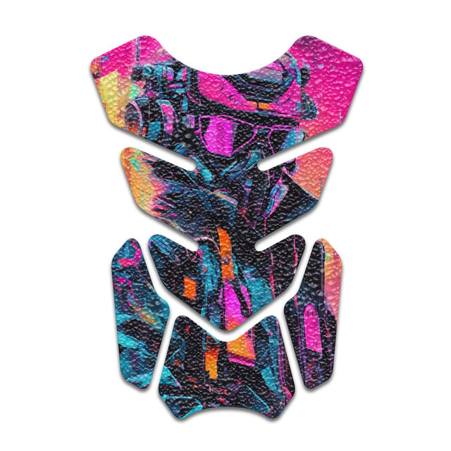 Motorcycle Tank Protectors Gas Tank Pad Shield Anti Slip Pattern Neon Fantasy Art