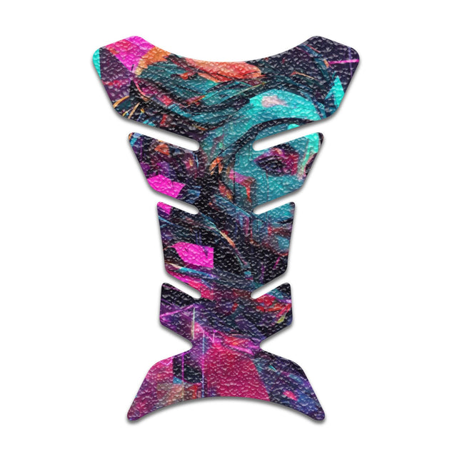 Motorcycle Tank Protectors Tank Pad Gas Anti Slip Pattern Fish Bone Neon Fantasy Art