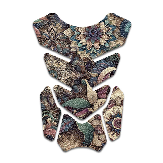 Motorcycle Tank Protectors Gas Tank Pad Shield Anti Slip Pattern Vintage Wave - StickerBao Wheel Sticker Store