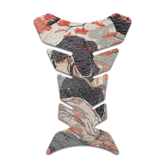 Motorcycle Tank Protectors Tank Pad Gas Anti Slip Pattern Fish Bone Anime Artistic