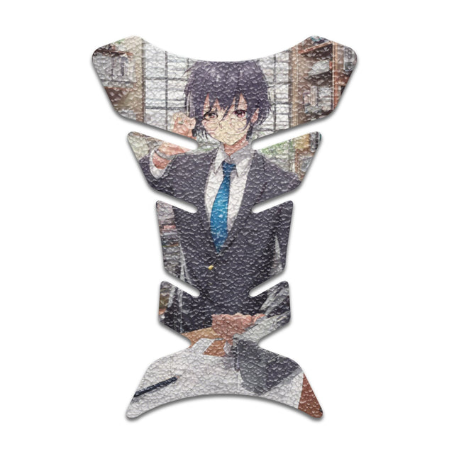 Motorcycle Tank Protectors Tank Pad Gas Anti Slip Pattern Fish Bone Anime Artistic