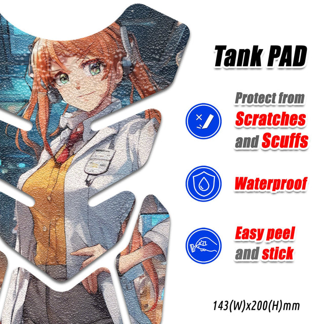 Motorcycle Tank Protectors Gas Tank Pad Shield Anti Slip Pattern Anime Artistic