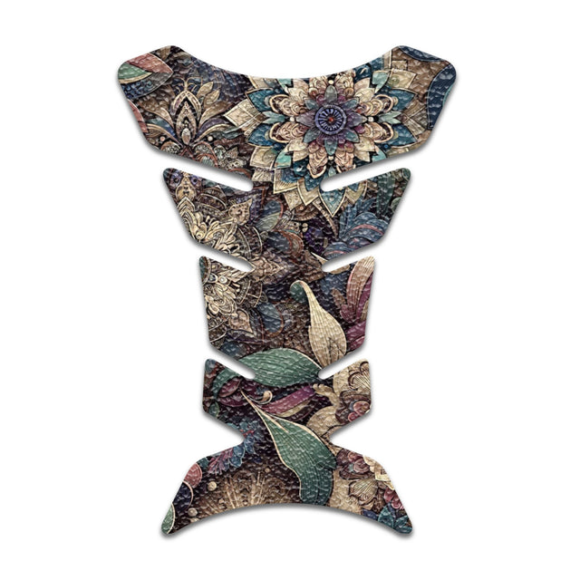 Motorcycle Tank Protectors Tank Pad Gas Anti Slip Pattern Fish Bone Vintage Wave - StickerBao Wheel Sticker Store