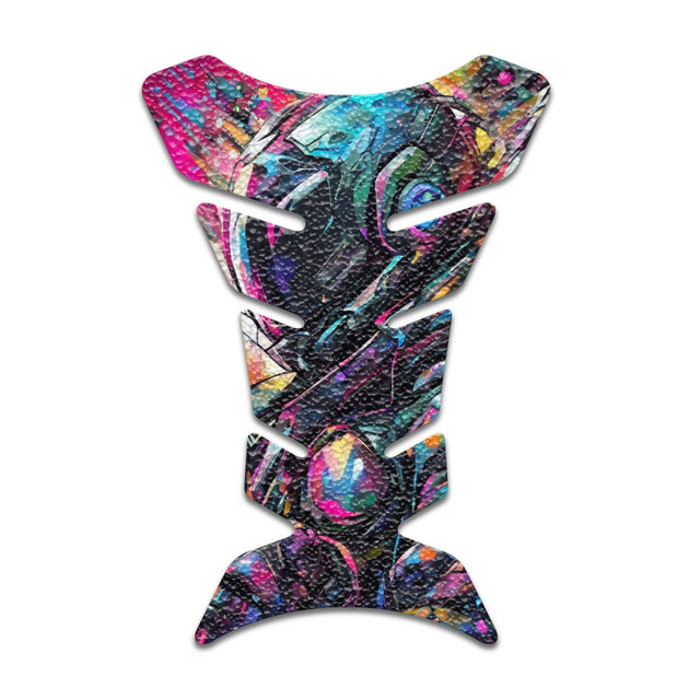 Motorcycle Tank Protectors Tank Pad Gas Anti Slip Pattern Fish Bone Neon Fantasy Art
