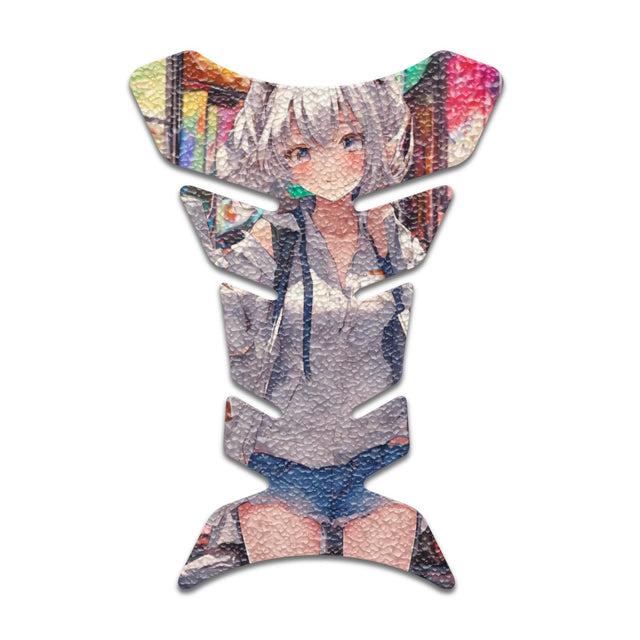 Motorcycle Tank Protectors Tank Pad Gas Anti Slip Pattern Fish Bone Abstract Anime