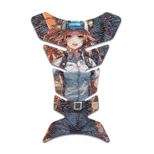 Motorcycle Tank Protectors Tank Pad Gas Anti Slip Pattern Fish Bone Abstract Anime