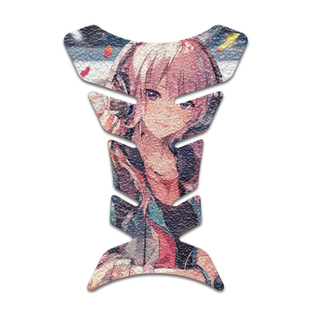 Motorcycle Tank Protectors Tank Pad Gas Anti Slip Pattern Fish Bone Abstract Anime