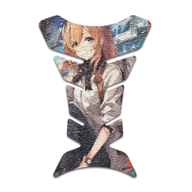 Motorcycle Tank Protectors Tank Pad Gas Anti Slip Pattern Fish Bone Abstract Anime