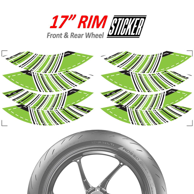 17 inch Rim Wheel Stickers STRIPE01 Stripe 2-Piece Decal | For Honda VFR800F VFR1200F VFR800X StickerBao