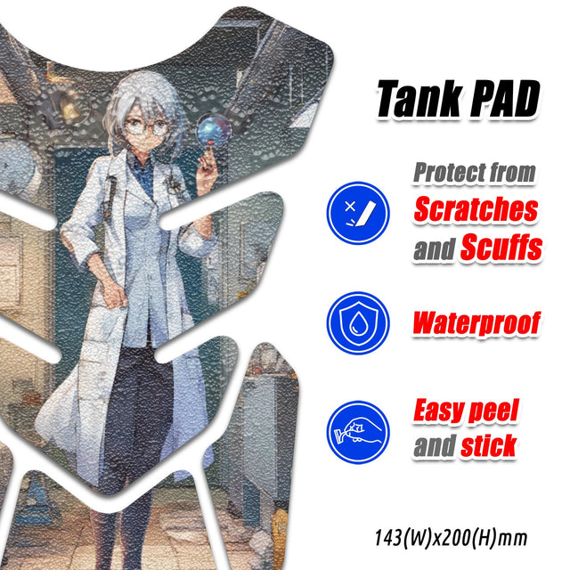 Motorcycle Tank Protectors Gas Tank Pad Shield Anti Slip Pattern Anime Artistic