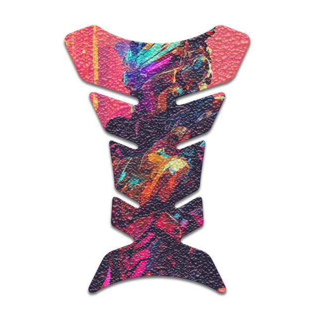 Motorcycle Tank Protectors Tank Pad Gas Anti Slip Pattern Fish Bone Neon Fantasy Art