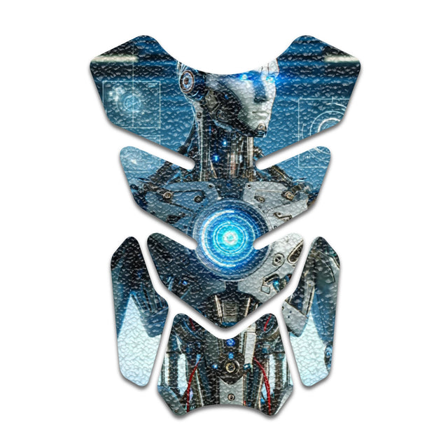 Motorcycle Tank Protectors Gas Tank Pad Shield Anti Slip Pattern Vintage Wave - StickerBao Wheel Sticker Store