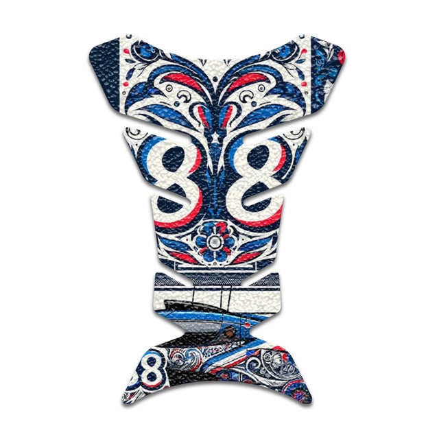 Motorcycle Tank Protectors Tank Pad Gas Anti Slip Pattern Fish Bone Vintage Wave - StickerBao Wheel Sticker Store