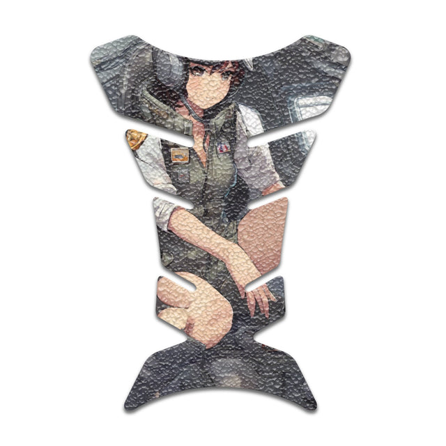 Motorcycle Tank Protectors Tank Pad Gas Anti Slip Pattern Fish Bone Japanese Sci Fi