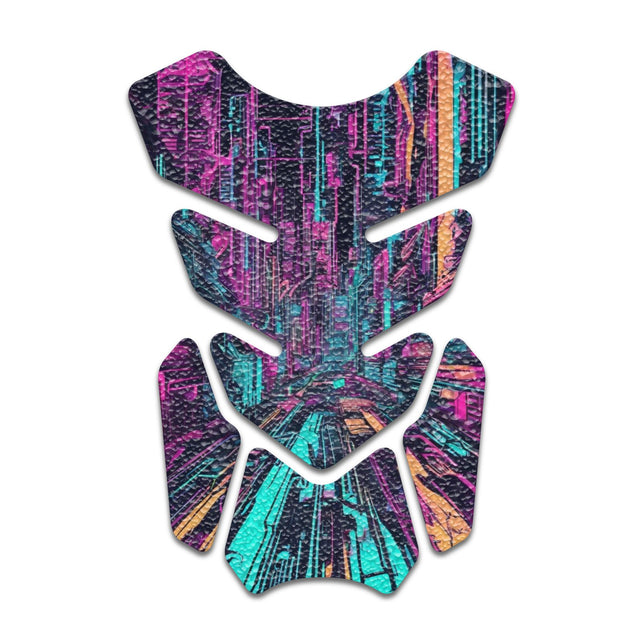 Motorcycle Tank Protectors Gas Tank Pad Shield Anti Slip Pattern Neon Fantasy Art