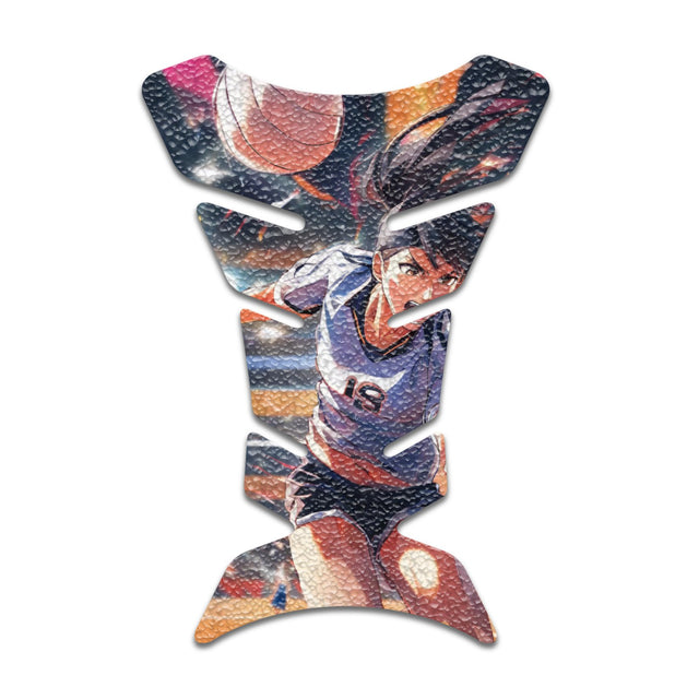 Motorcycle Tank Protectors Tank Pad Gas Anti Slip Pattern Fish Bone Vintage Wave - StickerBao Wheel Sticker Store