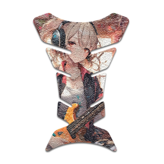 Motorcycle Tank Protectors Tank Pad Gas Anti Slip Pattern Fish Bone Anime Artistic