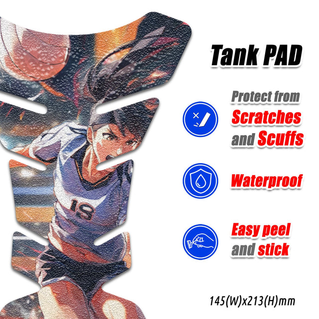 Motorcycle Tank Protectors Tank Pad Gas Anti Slip Pattern Fish Bone Vintage Wave - StickerBao Wheel Sticker Store