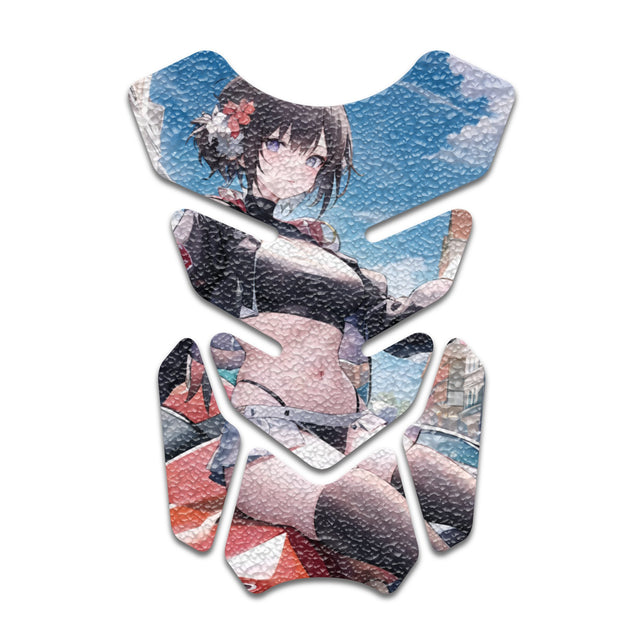 Motorcycle Tank Protectors Gas Tank Pad Shield Anti Slip Pattern Vintage Wave - StickerBao Wheel Sticker Store