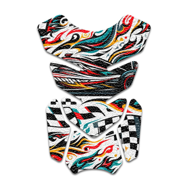 Motorcycle Tank Protectors Gas Tank Pad Shield Anti Slip Pattern Japanese Sci Fi