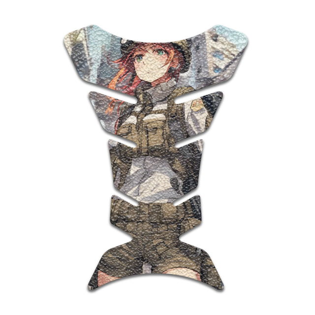 Motorcycle Tank Protectors Tank Pad Gas Anti Slip Pattern Fish Bone Anime Artistic
