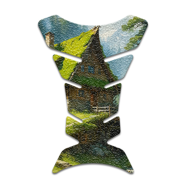 Motorcycle Tank Protectors Tank Pad Gas Anti Slip Pattern Fish Bone Vintage Wave - StickerBao Wheel Sticker Store