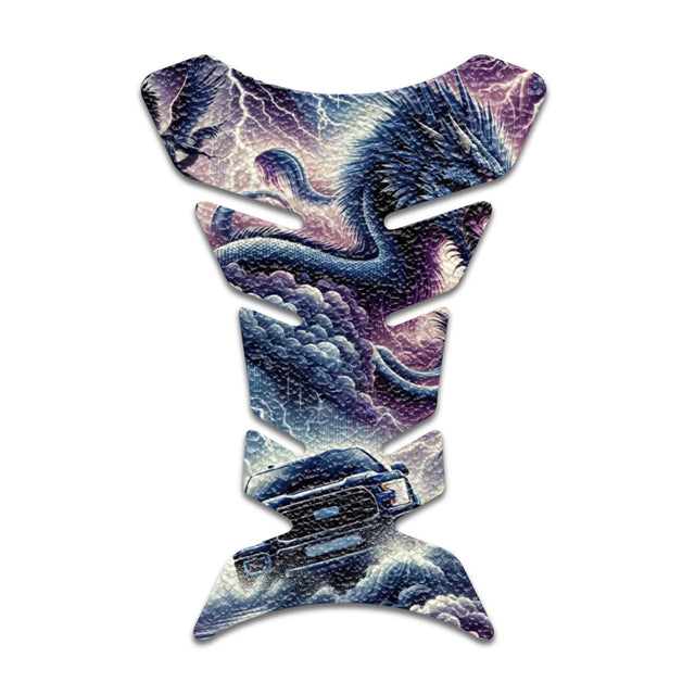 Motorcycle Tank Protectors Tank Pad Gas Anti Slip Pattern Fish Bone Neon Fantasy Art