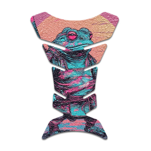 Motorcycle Tank Protectors Tank Pad Gas Anti Slip Pattern Fish Bone Neon Fantasy Art