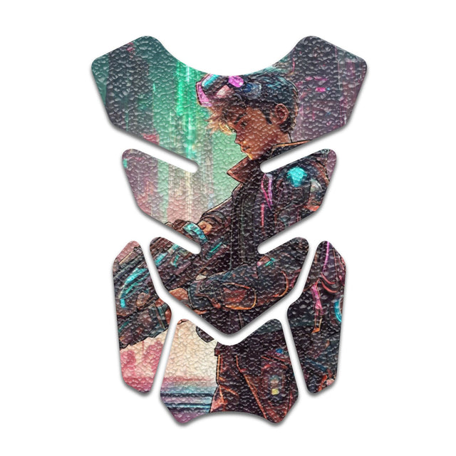 Motorcycle Tank Protectors Gas Tank Pad Shield Anti Slip Pattern Neon Fantasy Art