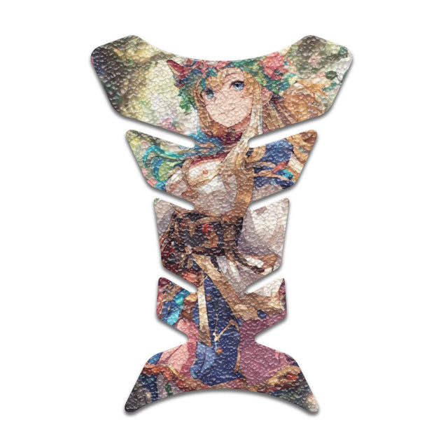 Motorcycle Tank Protectors Tank Pad Gas Anti Slip Pattern Fish Bone Abstract Anime