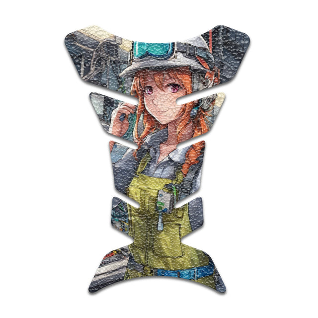 Motorcycle Tank Protectors Tank Pad Gas Anti Slip Pattern Fish Bone Abstract Anime