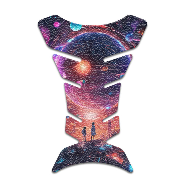 Motorcycle Tank Protectors Tank Pad Gas Anti Slip Pattern Fish Bone Neon Fantasy Art