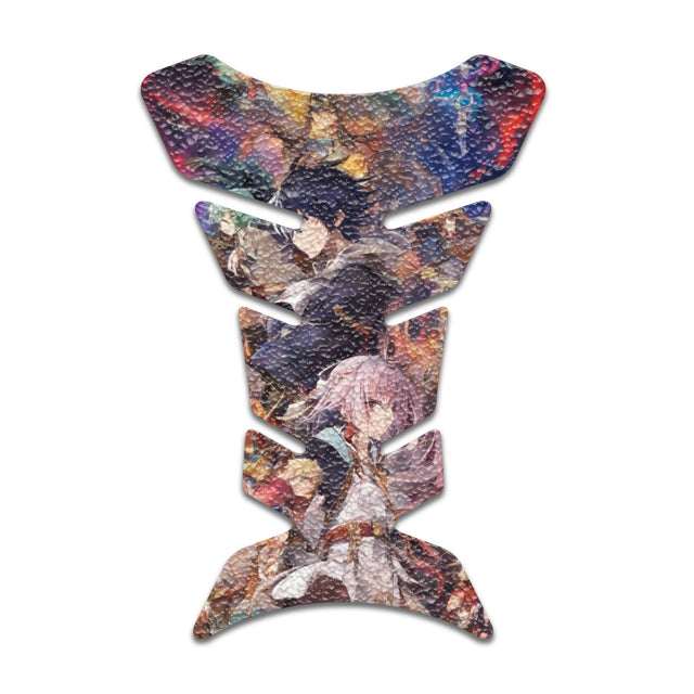 Motorcycle Tank Protectors Tank Pad Gas Anti Slip Pattern Fish Bone Abstract Anime