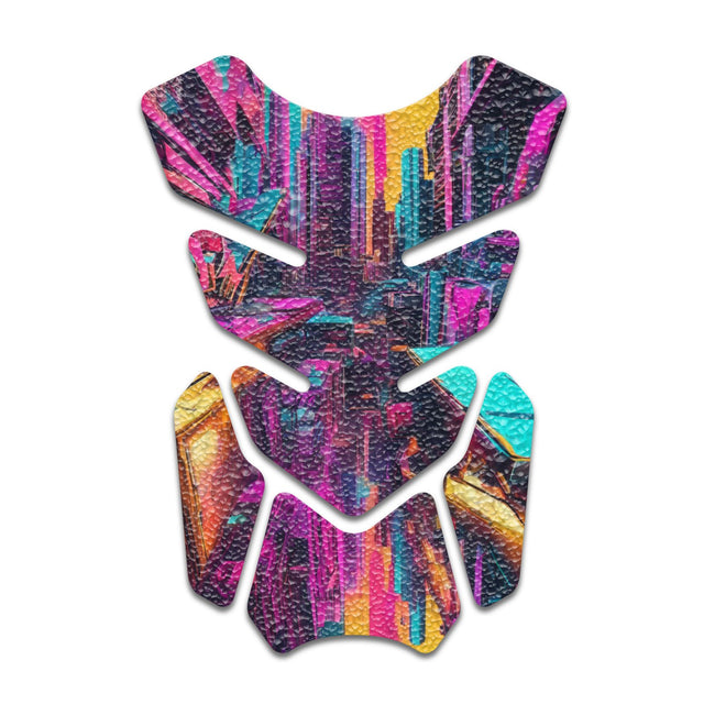 Motorcycle Tank Protectors Gas Tank Pad Shield Anti Slip Pattern Neon Fantasy Art