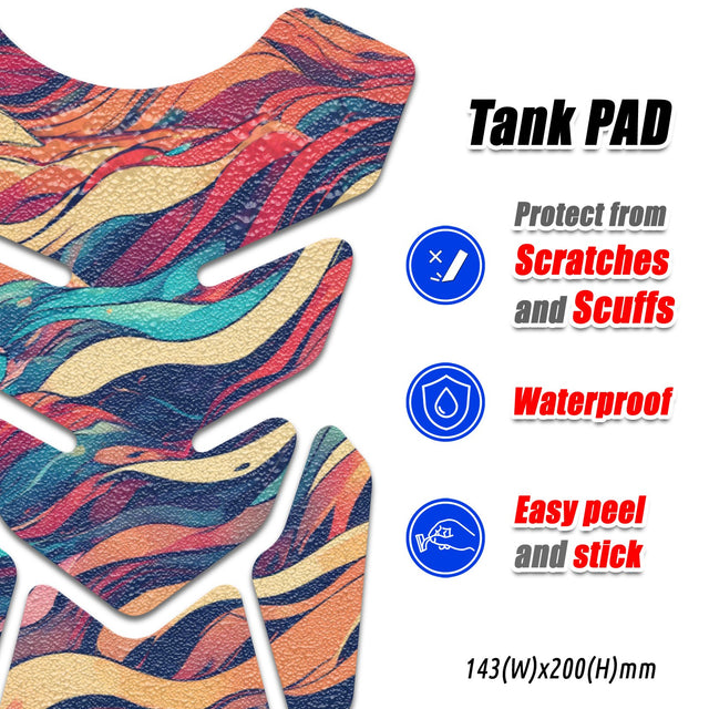 Motorcycle Tank Protectors Gas Tank Pad Shield Anti Slip Pattern Abstract Anime