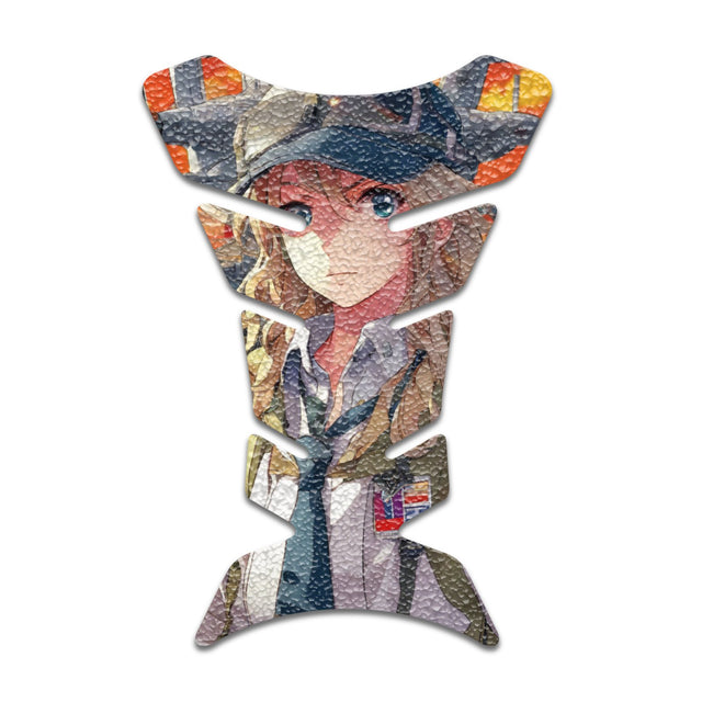 Motorcycle Tank Protectors Tank Pad Gas Anti Slip Pattern Fish Bone Anime Artistic