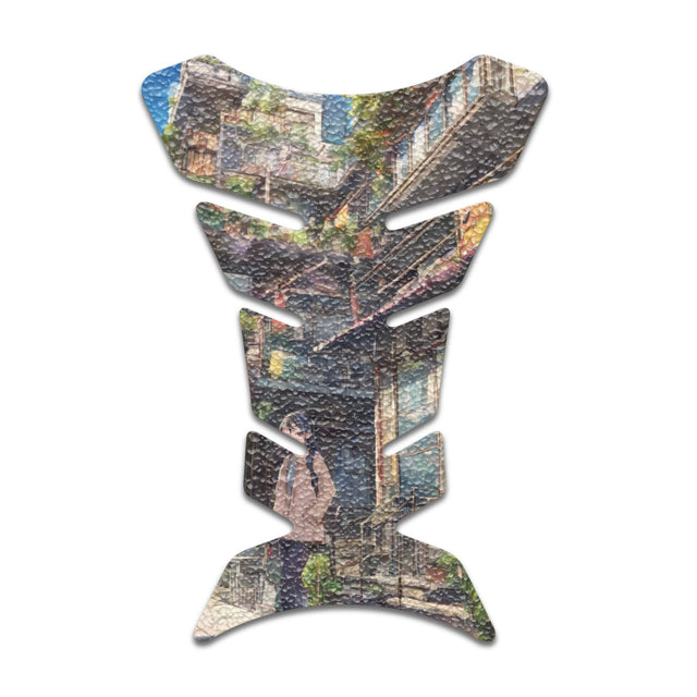 Motorcycle Tank Protectors Tank Pad Gas Anti Slip Pattern Fish Bone Abstract Anime