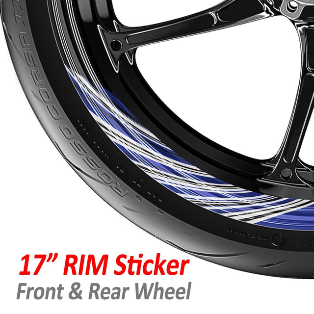17 inch Rim Wheel Stickers STRIPE01 Stripe 2-Piece Decal | For Honda VFR800F VFR1200F VFR800X StickerBao