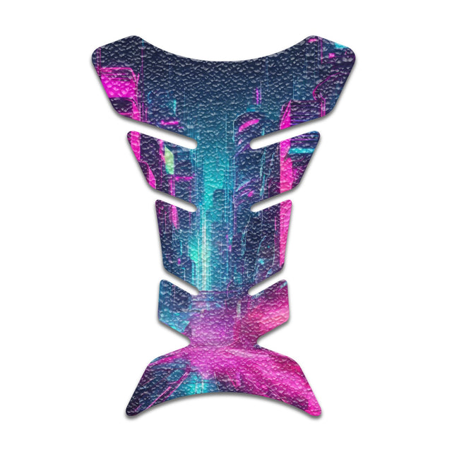 Motorcycle Tank Protectors Tank Pad Gas Anti Slip Pattern Fish Bone Neon Fantasy Art
