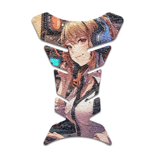 Motorcycle Tank Protectors Tank Pad Gas Anti Slip Pattern Fish Bone Abstract Anime