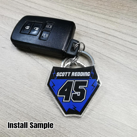 Personalized Acrylic Shield shaped Keychain l MX01 - StickerBao Wheel Sticker Store