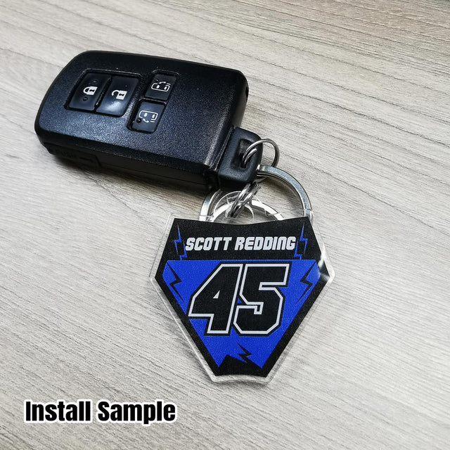 Personalized Acrylic Shield shaped Keychain l MX01 - StickerBao Wheel Sticker Store