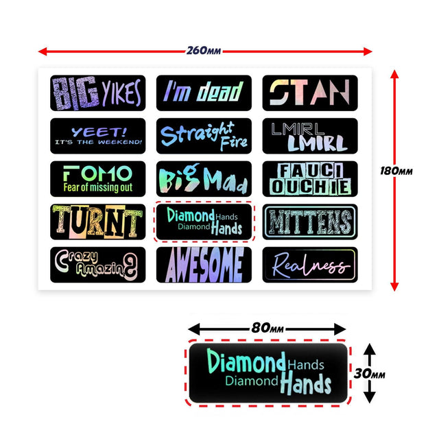 Holographic Teenage Slang Helmet Sticker | Motorcycle Fairing Sticker | Fairing Decals.