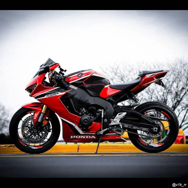 17 inch Rim Wheel Stickers R02B Red Raz Stripes 2-Piece Decal | For Honda CBR600RR CBR1000RR Fireblade.